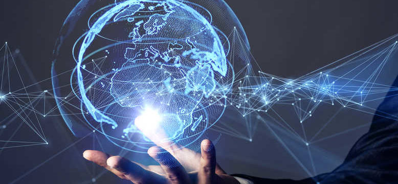 Global communication network concept.