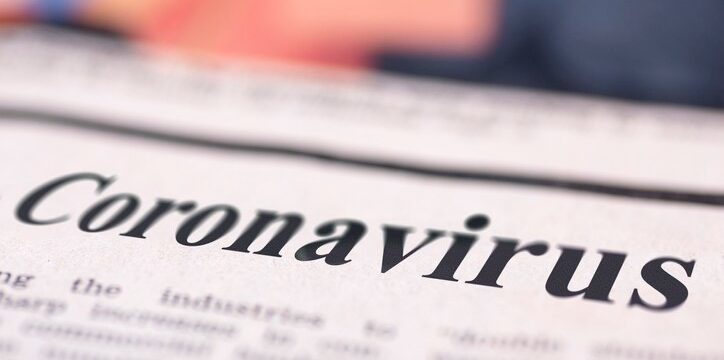 Coronavirus written newspaper