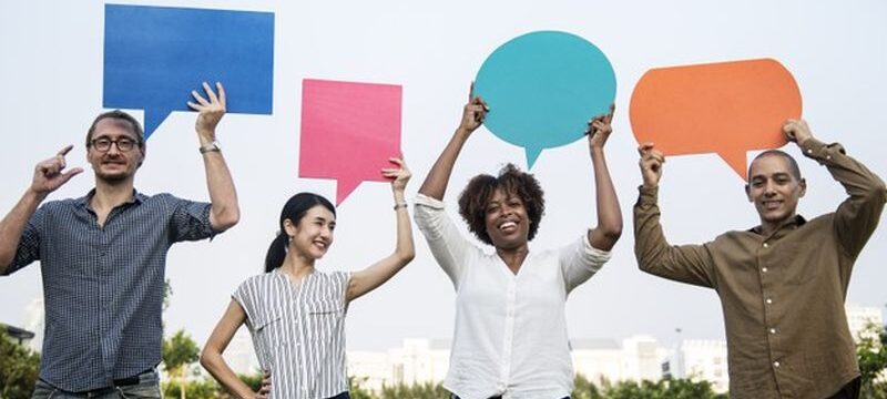 diverse-friends-holding-speech-bubbles_53876-95252