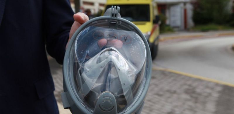 H πρώτη μικροβιοκτόνος μάσκα του ΑΠΘ σε νοσοκομείο της Πτολεμαΐδας