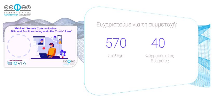 Ελληνική Εταιρεία Φαρμακευτικού Management: Webinar για την εξ αποστάσεως επικοινωνία
