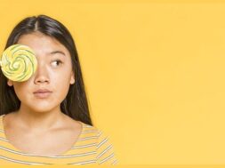 woman-covering-her-eye-looking-away_23-2148255271