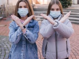 Girls,In,Masks.,Coronavirus,Theme.,Women,In,The,City,Walks