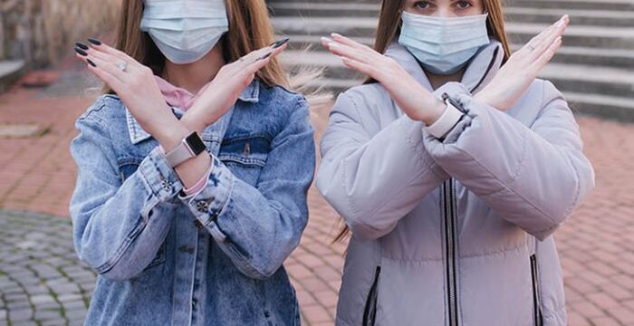 Girls,In,Masks.,Coronavirus,Theme.,Women,In,The,City,Walks