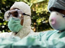 Filipino health workers Protest on alleged inadequate preparation against the threat of Eloba in the Philippines