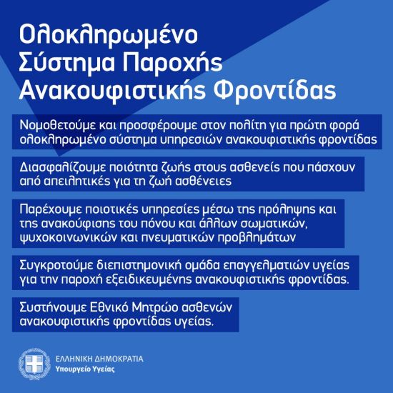 Κατατέθηκε στη Βουλή το νέο νομοσχέδιο για την ανακουφιστική φροντίδα