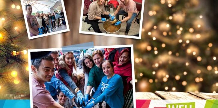 christmas time and desk of free space for your decoration.