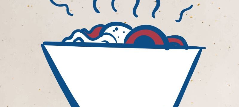 Japanese food in a bowl vector