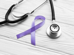 close-up-violet-ribbon-stethoscope