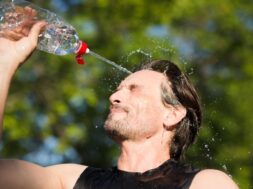 Sporty man refreshing