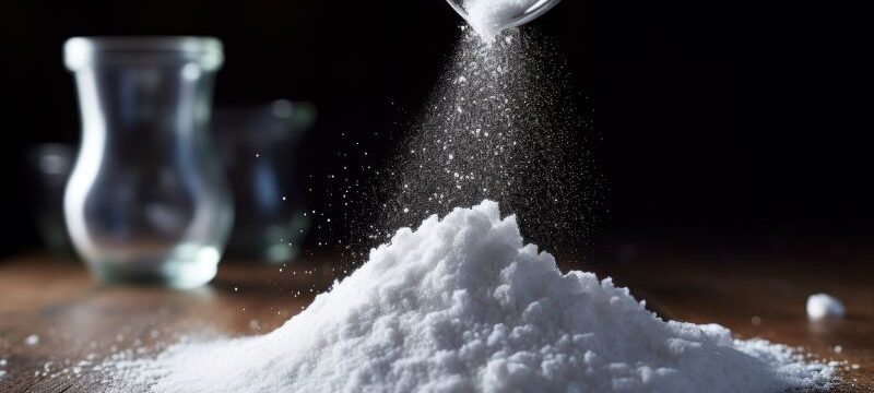 stevia sweetener, aspartame piled on the table. ai generative