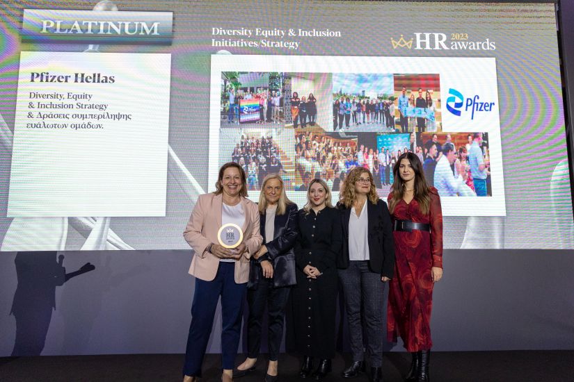 Πλατινένιο & Χρυσό Βραβείο στη Pfizer Hellas για τη στρατηγική “Diversity Equity & Inclusion” στα HR Awards 2023