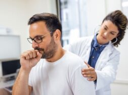 of the lungs of a patient with symptoms of coronavirus or pneumonia.