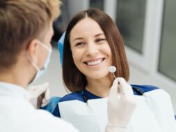 Dentist discussing with patient treatment plan