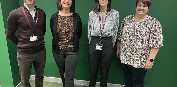 Left to Right Prof. Rob Copeland, Director of the AWRC; Cath Holborn, AWRC Training and Education Lead; Dr. Eirini Kyriakoulakou, Fellow; and Claire Woodward, AWRC Programmes and Planning Manager