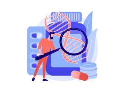 Biopharmacology products abstract concept vector illustration.