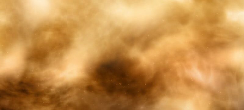 Desert sandstorm, brown dusty cloud on transparent