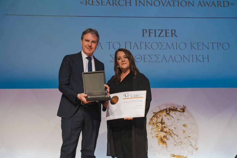 Tιμητική διάκριση στη Pfizer στα Prix Galien Greece 2025 για την προαγωγή της επιστημονικής έρευνας και της καινοτομίας