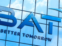 BAT logo on generic office building glass frontage (350 dpi)
